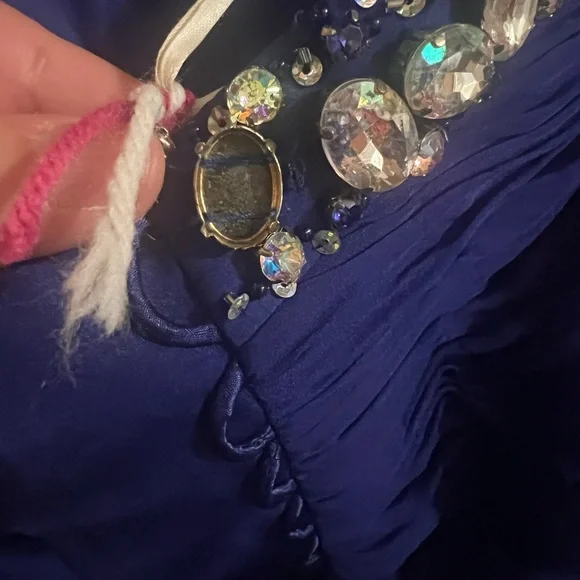 Elegant Blue Strapless Gown - Picture 5 of 7